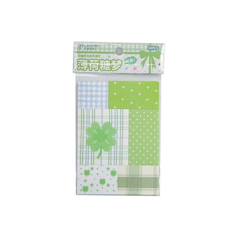 TIANZI 50/100Pcs Cute Cartoon Square Memo Pads High-Quality Writing Paper for To-Do Lists Journals Notes DIY Office Stationery