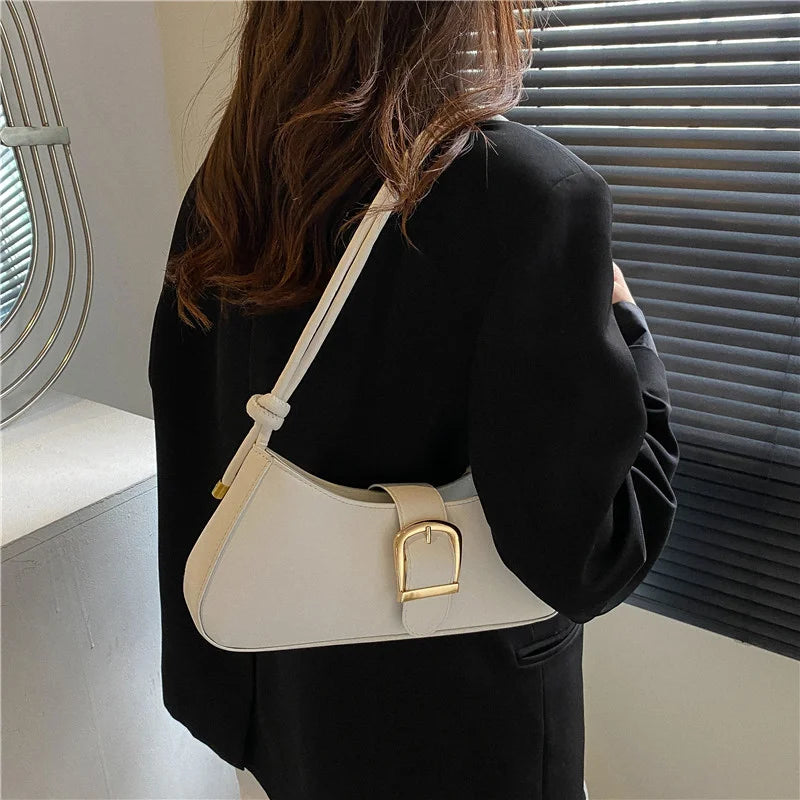 KIRA - 
Women's Shoulder Bag Solid Color Popular Small Bag Trend Summer 2025 New Trendy Crossbody Bag Texture Shoulder Underarm Bag