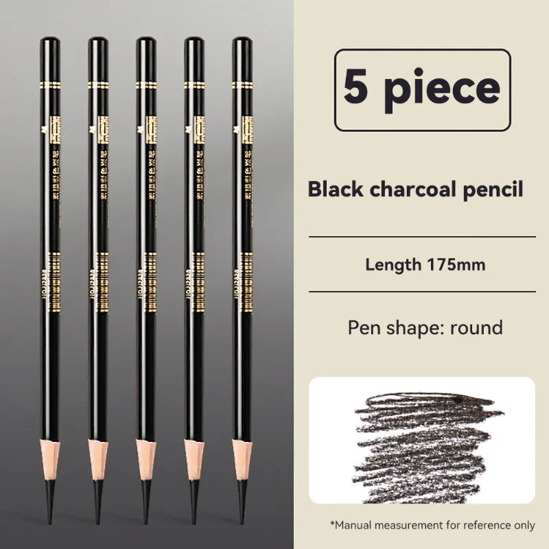 Professional Drawing Sketching Pencils 1/3/4/5/8PCS Sets White/Brown Hand-Painted Art Carbon Pen for Beginners Artists Supplies