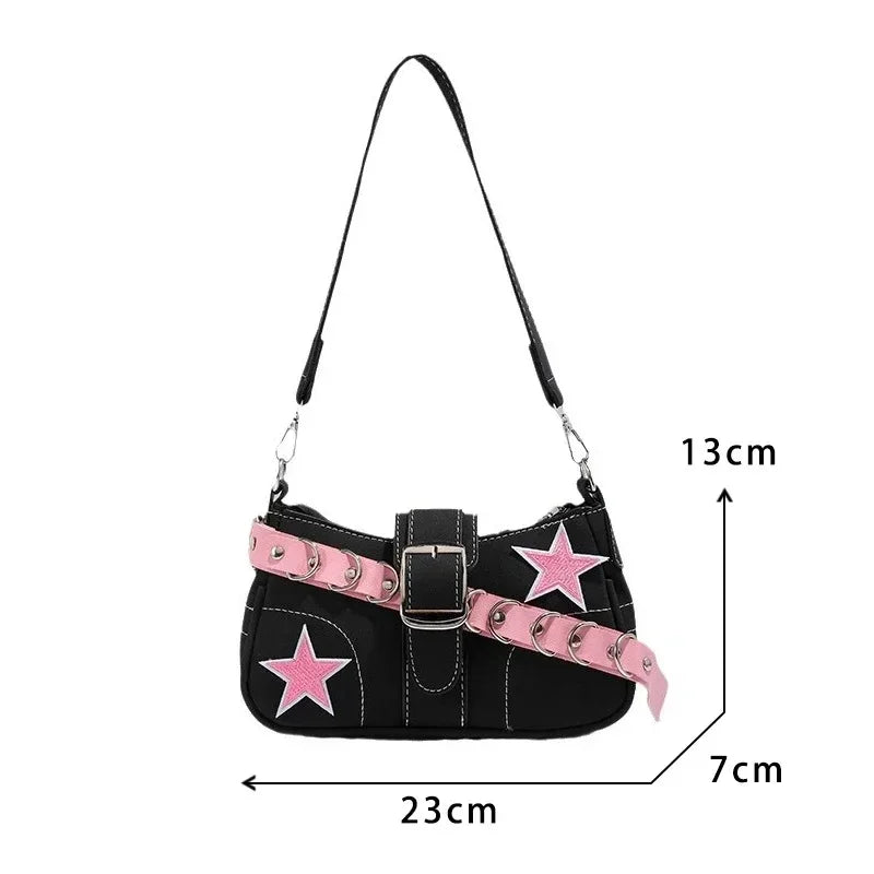 LYNX - 
Retro Belt Design PU Leather Shoulder Bags for Women 2025 Y2K Small Vintage Female Underarm Crossbody Bag Fashion Handbags