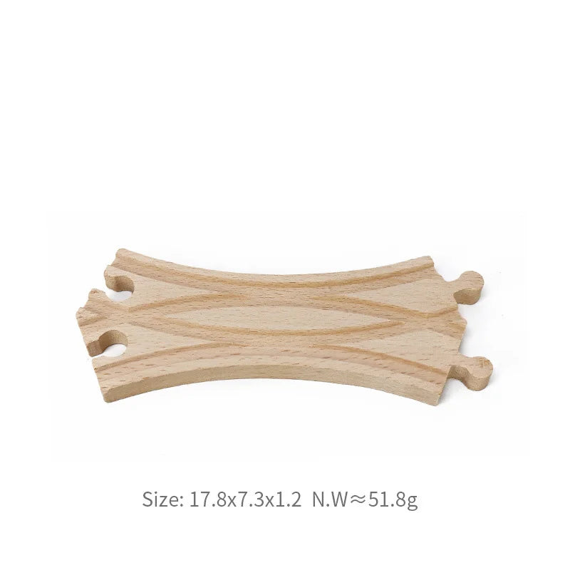 33style DIY Wooden Train Rail Tracks Accessories Wood Railway Track Parts Fit For All Wood Track Toy Christmas Birthday kid Gift