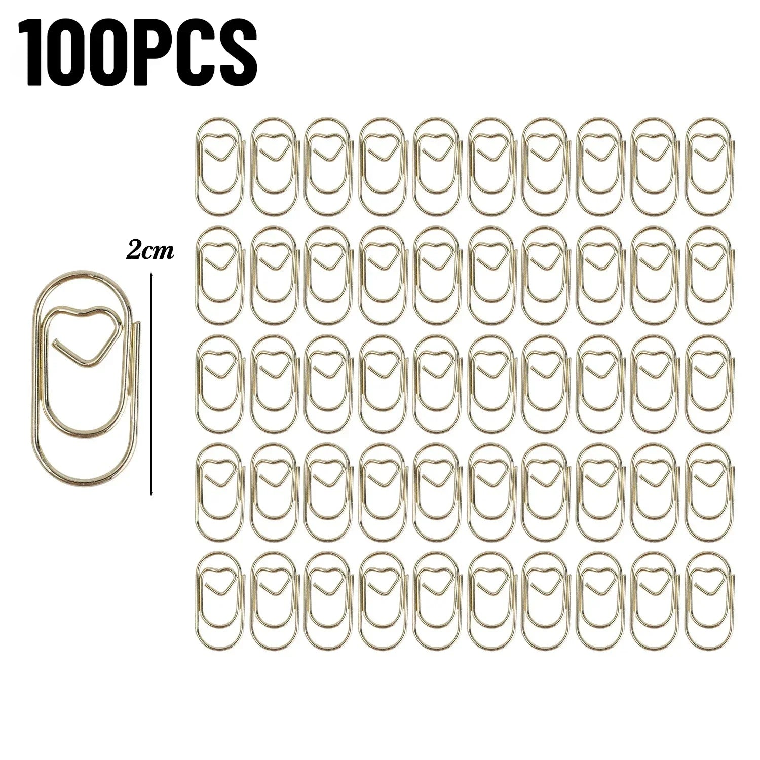 50/100Pcs Creative Metal Love Heart Shape Paper Clips Office Supplies Ticket Photo Clamp Patchwork Binder Clip Hollow Bookmarks