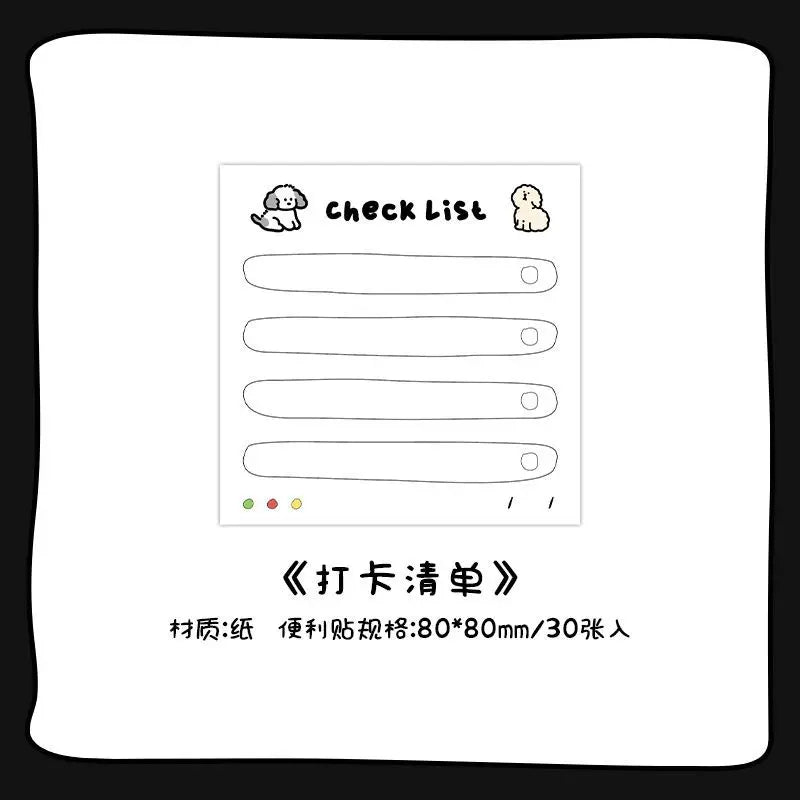 30sheets Memo Note Happy Business List Series Schedule Weekly Plan List Notes Check-in N Times Sticky Notes Stationery Note Pad
