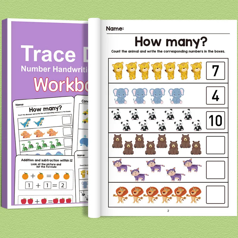 Interactive Preschool Math Workbook: Includes Number Tracing, Addition and Subtraction Practice Pages - Early Education Activities and Counting Exercises Specifically Designed for Children Aged 3 and Above, Suitable for Presc