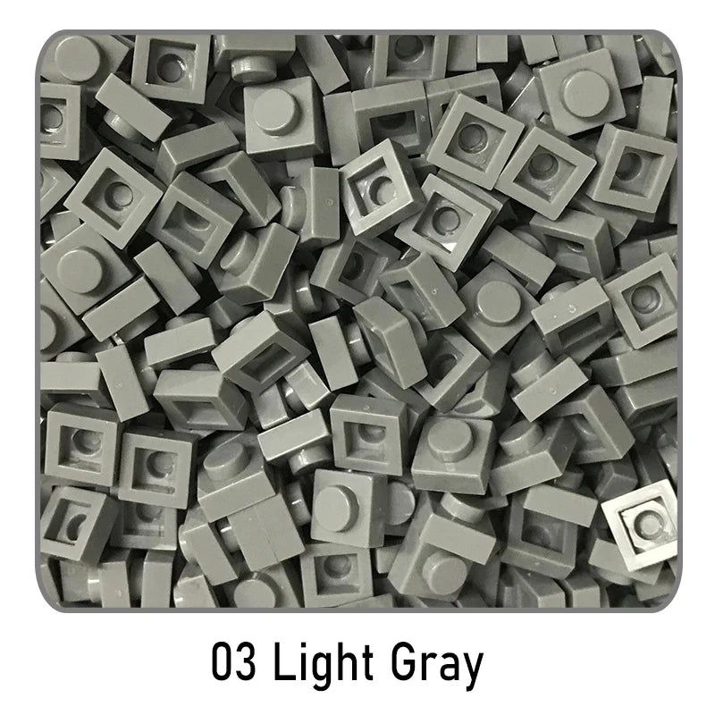 100Pcs DIY Bricks Parts 3024 1x1 Plate Educational Tech Construction Assmble Compatible Block Parts Toys for Child Kids