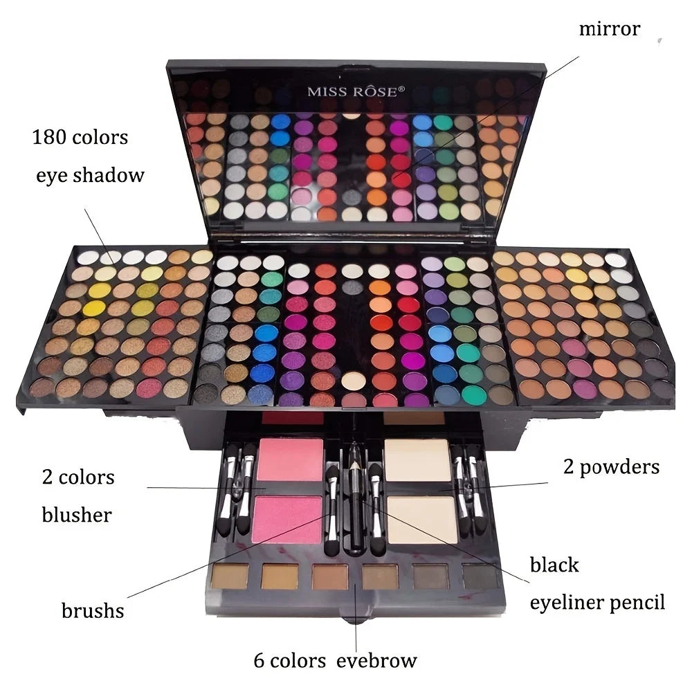 Artiora - 
180 Color Piano Case Eye Shadow Powder Blusher Set Makeup Plate Multi-Function Makeup Box Gift Durable And Portable