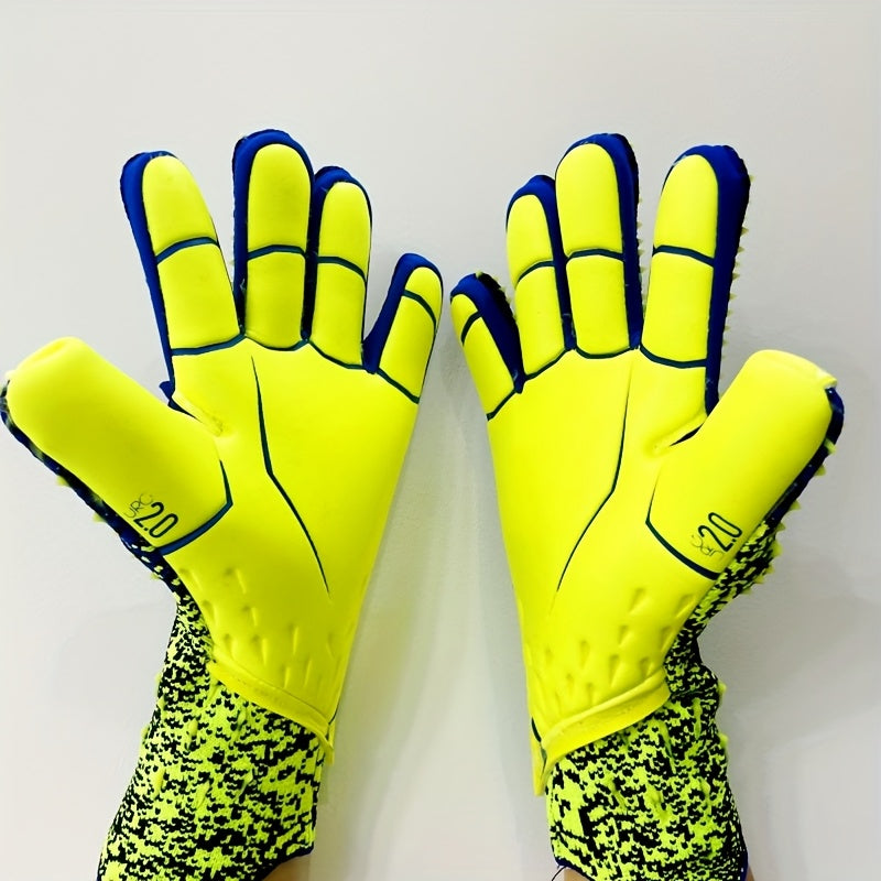 1 Pair Thick 3.5MM Soccer Goalkeeper Gloves | Soft Latex Material, Unisex Outdoor Sports Training Gloves, Knit Fabric, All-season Use