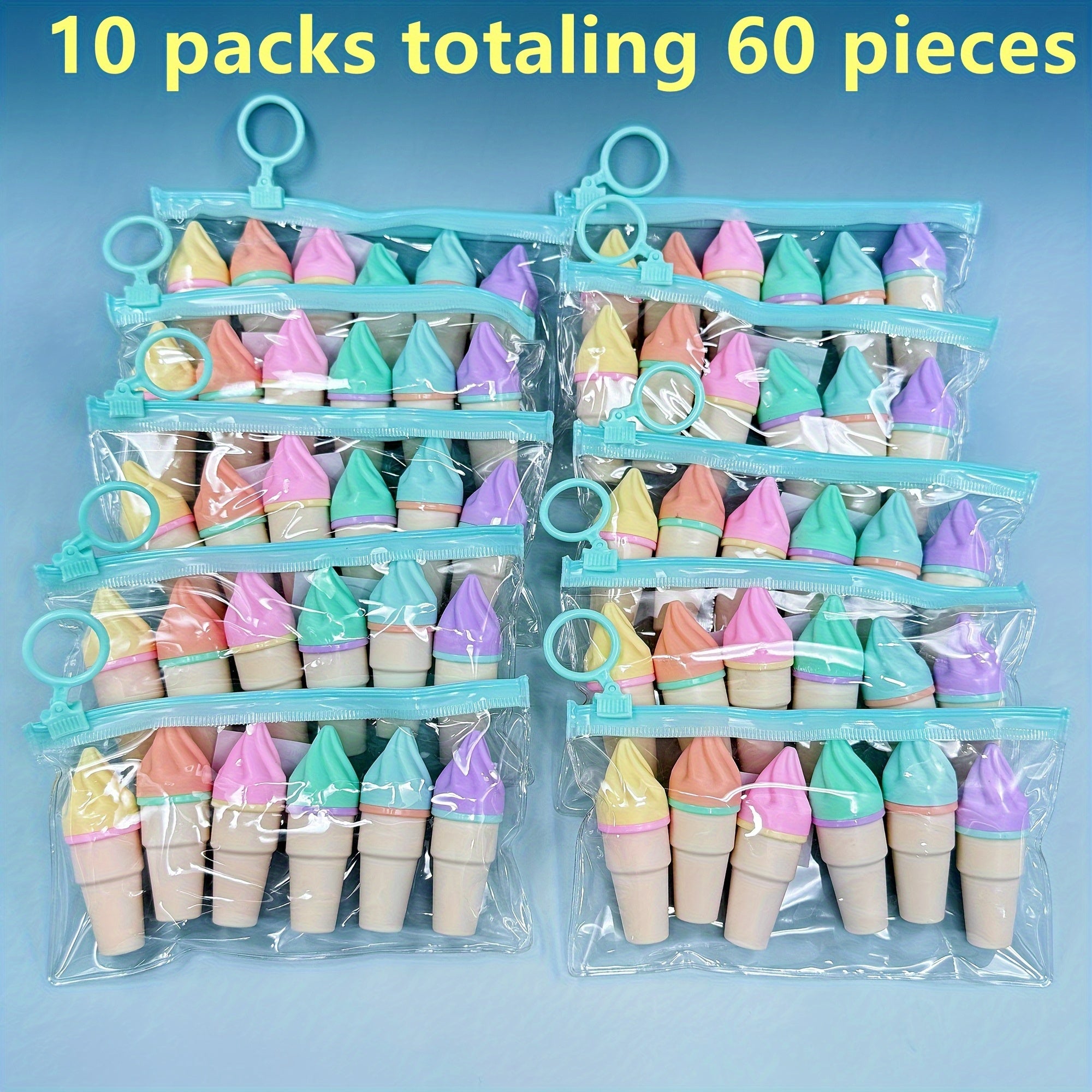 30/60pcs Sweet Cone Highlighter Pens - Vibrant Water-Based Ink Markers, Compact & Portable with Elastic Closure, 5 Assorted Colors for Journaling, Doodling, Note-Taking - School, Office Supplies, Classroom Rewards, Holiday Gi