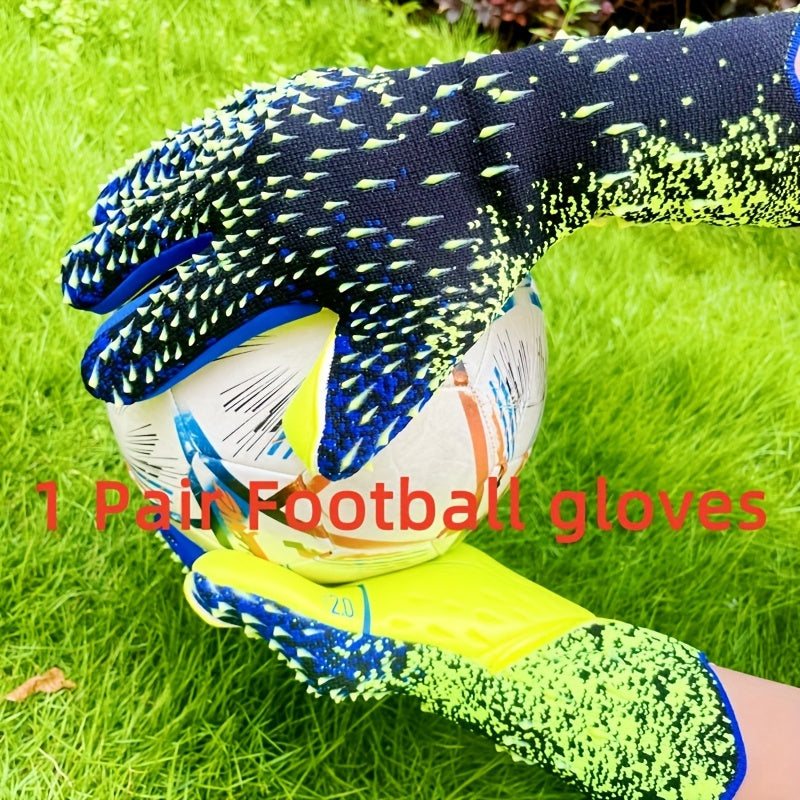 1 Pair Thick 3.5MM Soccer Goalkeeper Gloves | Soft Latex Material, Unisex Outdoor Sports Training Gloves, Knit Fabric, All-season Use