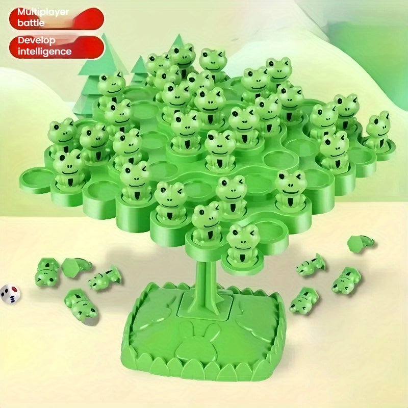 Happy Learning Frog Balance Tree Board Game - Interactive Family Puzzle Toy for Attention Training, Multi-Level Challenge and Durable Plastic Material, Christmas Gift, Birthday Present