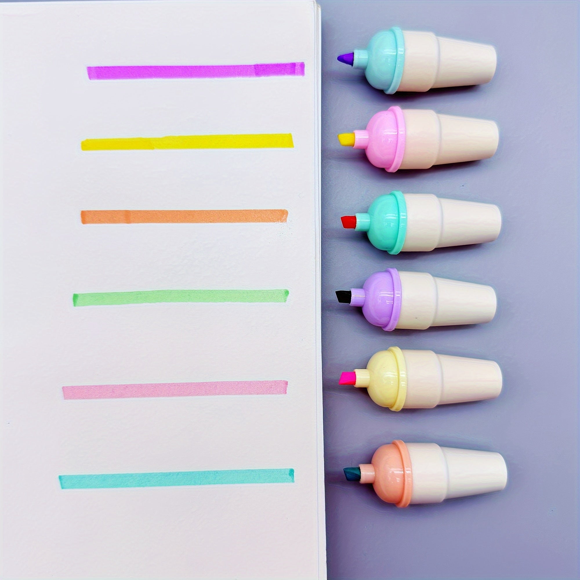 30/60pcs Sweet Cone Highlighter Pens - Vibrant Water-Based Ink Markers, Compact & Portable with Elastic Closure, 5 Assorted Colors for Journaling, Doodling, Note-Taking - School, Office Supplies, Classroom Rewards, Holiday Gi
